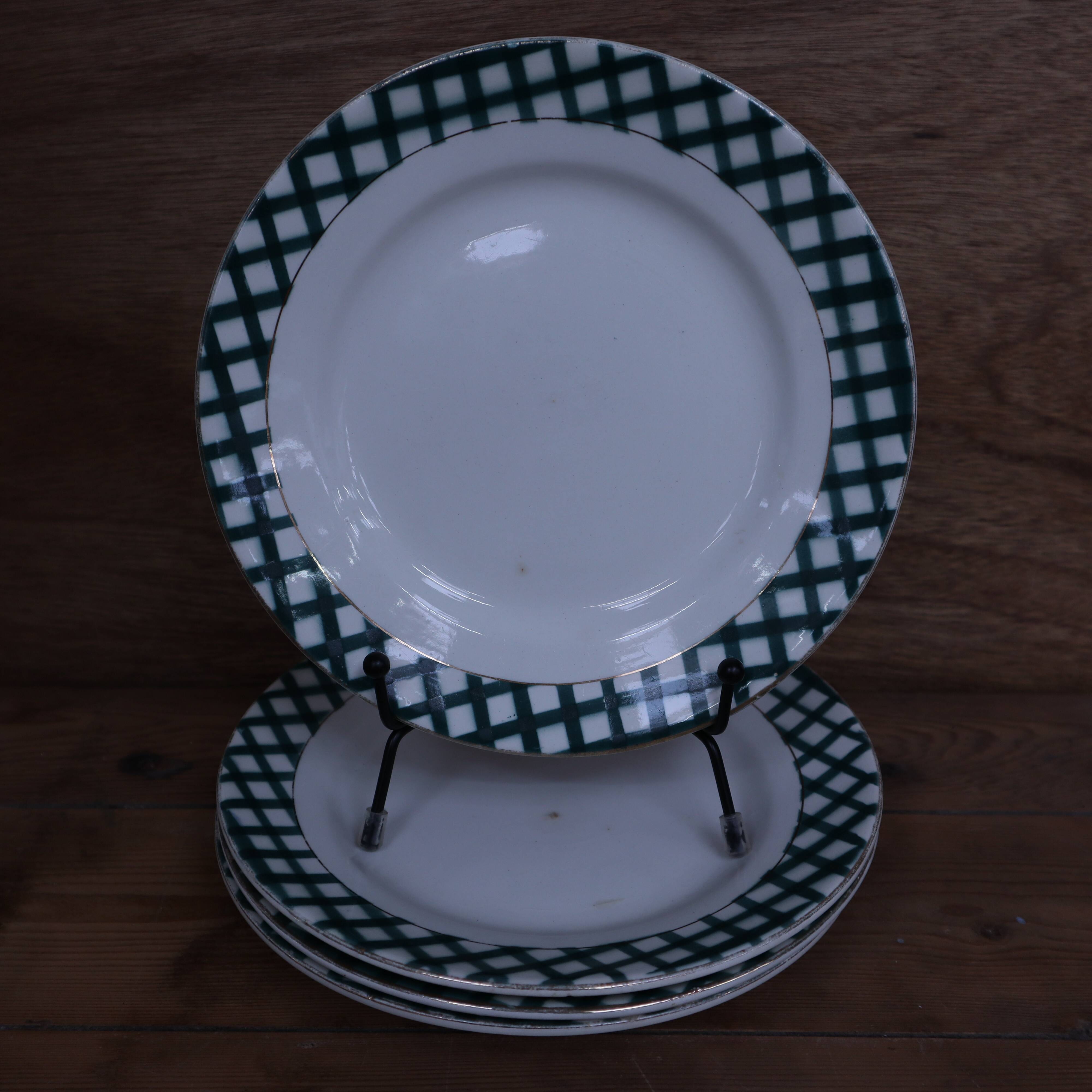4 dessert plates Sarreguemines and Digoin Scottish
