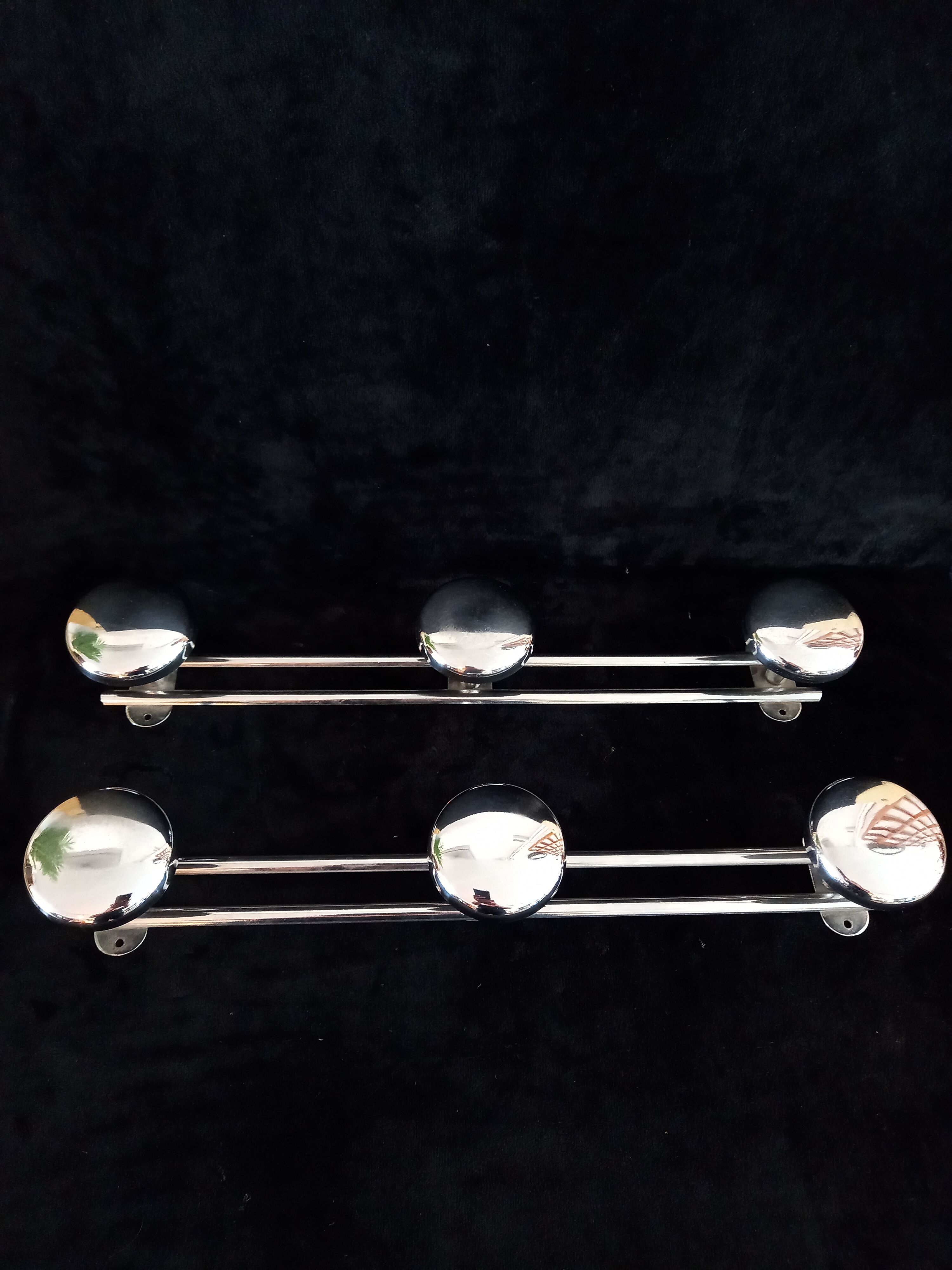 Pair of coat rack in chrome retro style