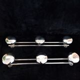 Pair of coat rack in chrome retro style