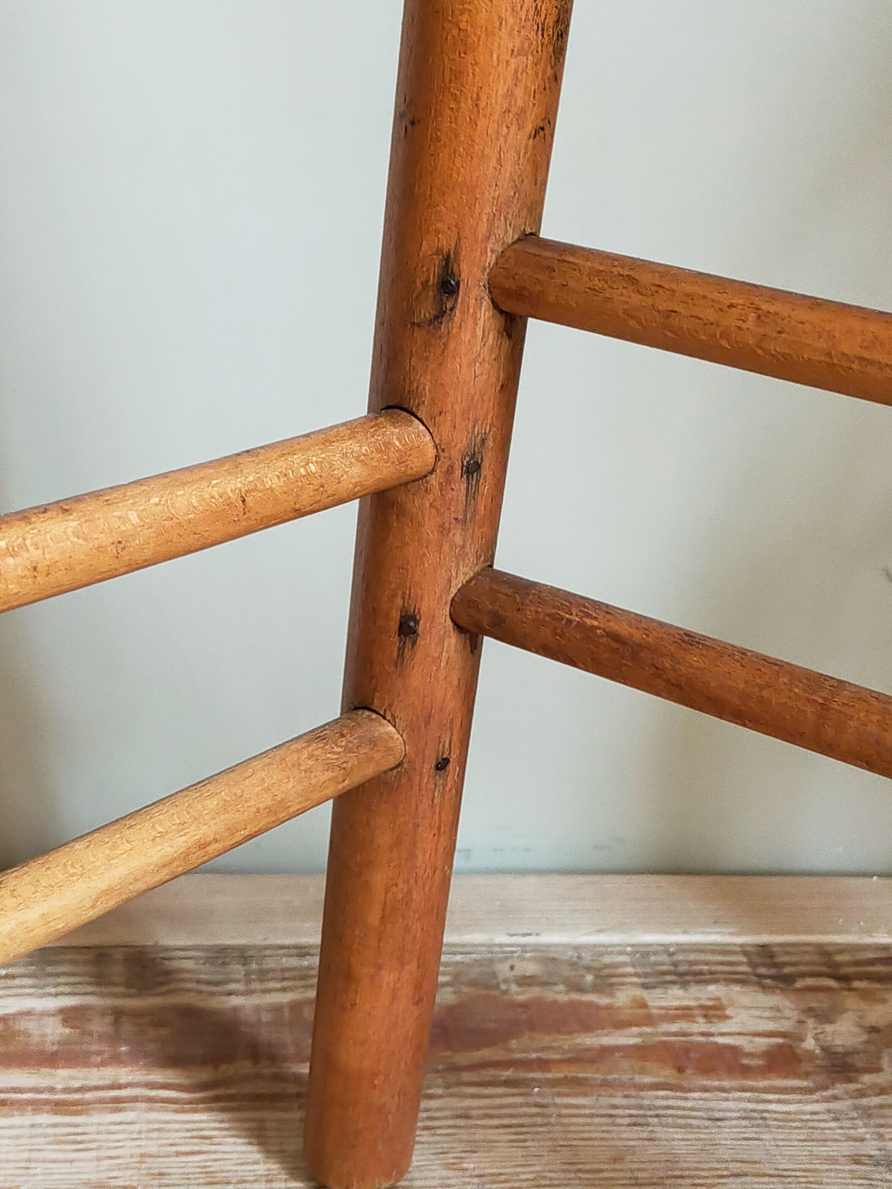 Vintage solid blond wood bar stool