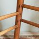 Vintage solid blond wood bar stool