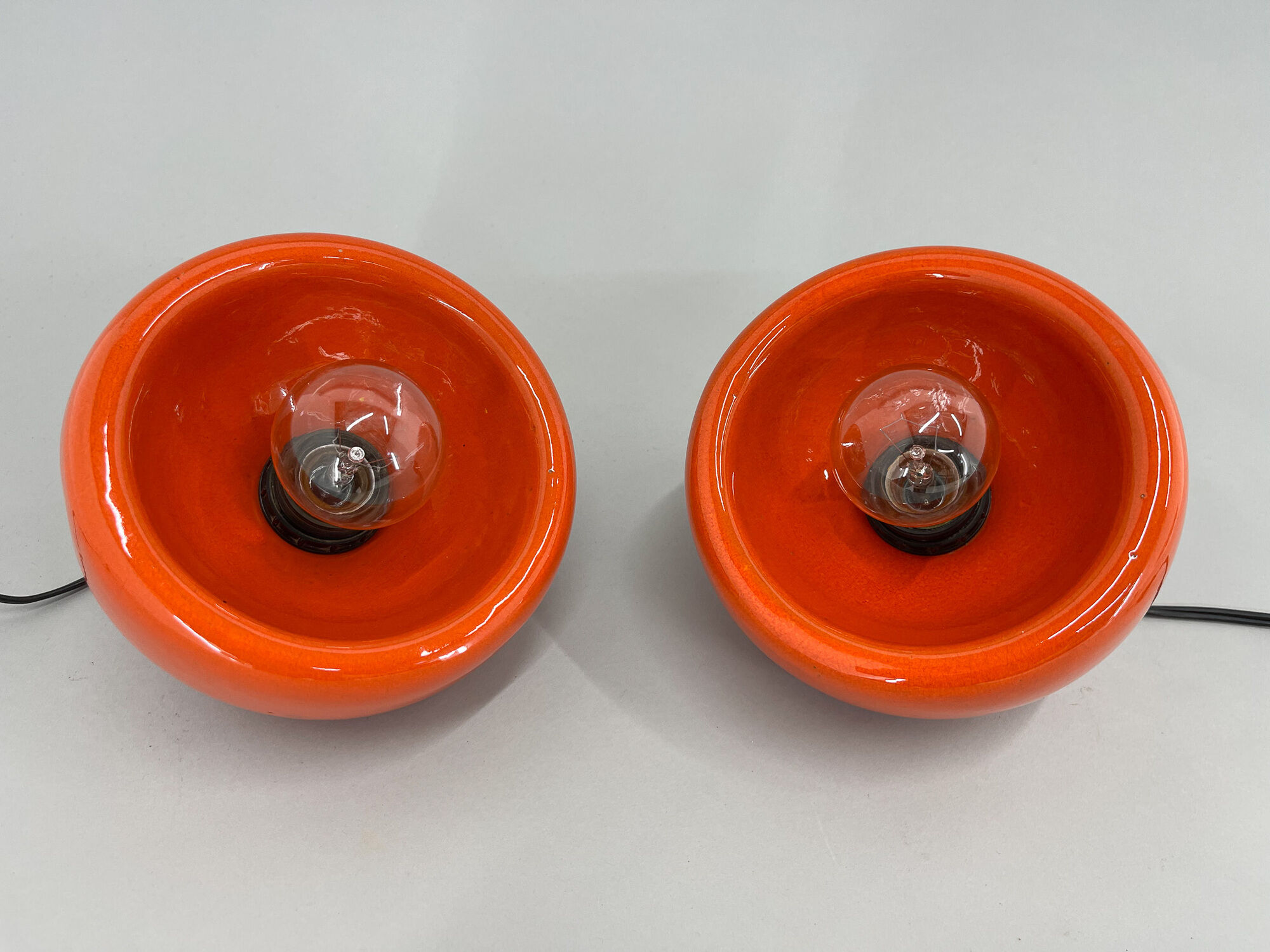 Pair of Mid-Century Ceramic Enzo Bioli Table Lamps