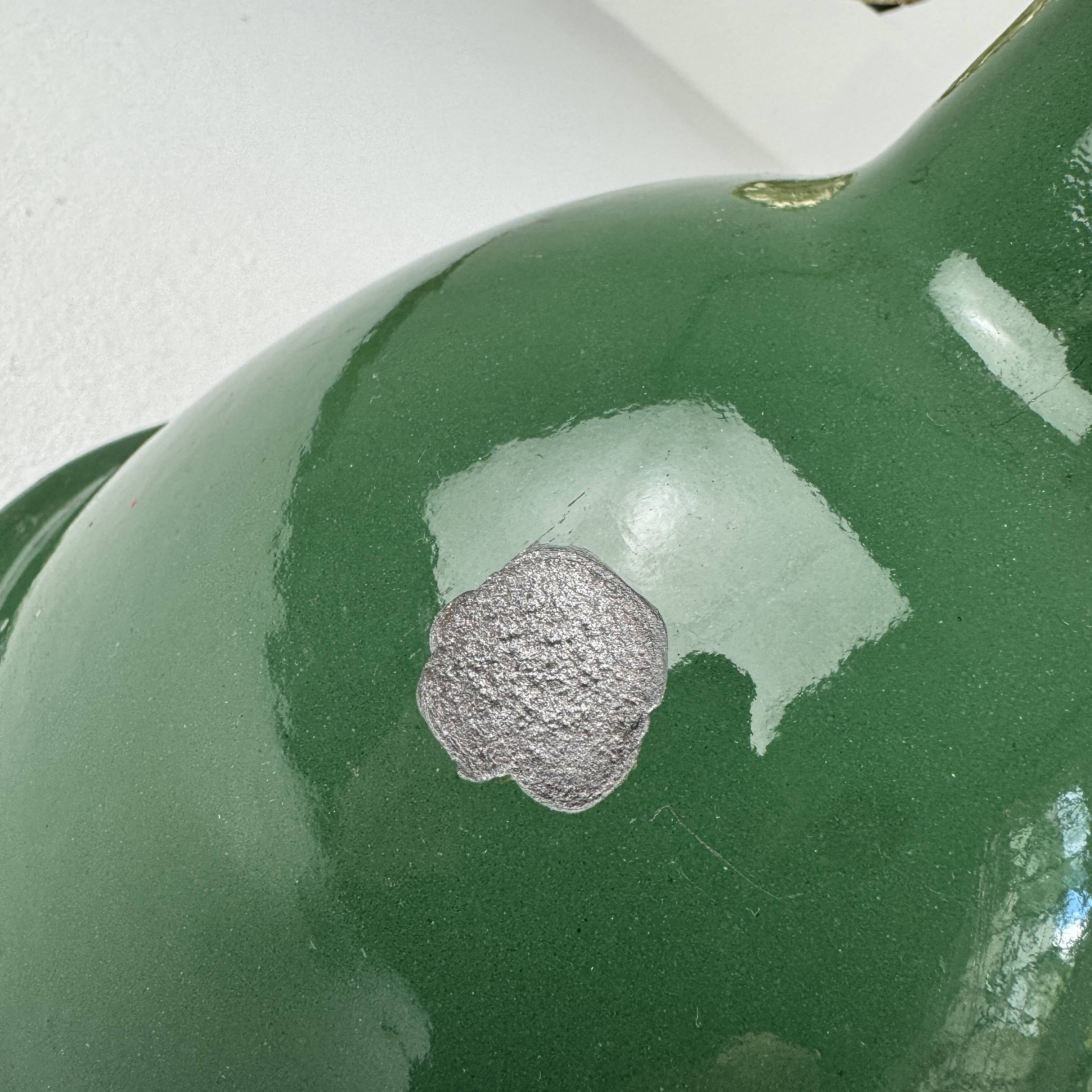 Antique workshop wall light in brass and enameled sheet metal