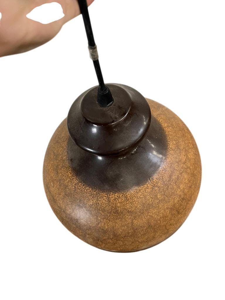 Vintage brown ceramic fat lava suspension