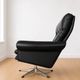 Vintage Danish mid-century black leather swivel chair 1970s