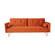 Orange velvet bed bed