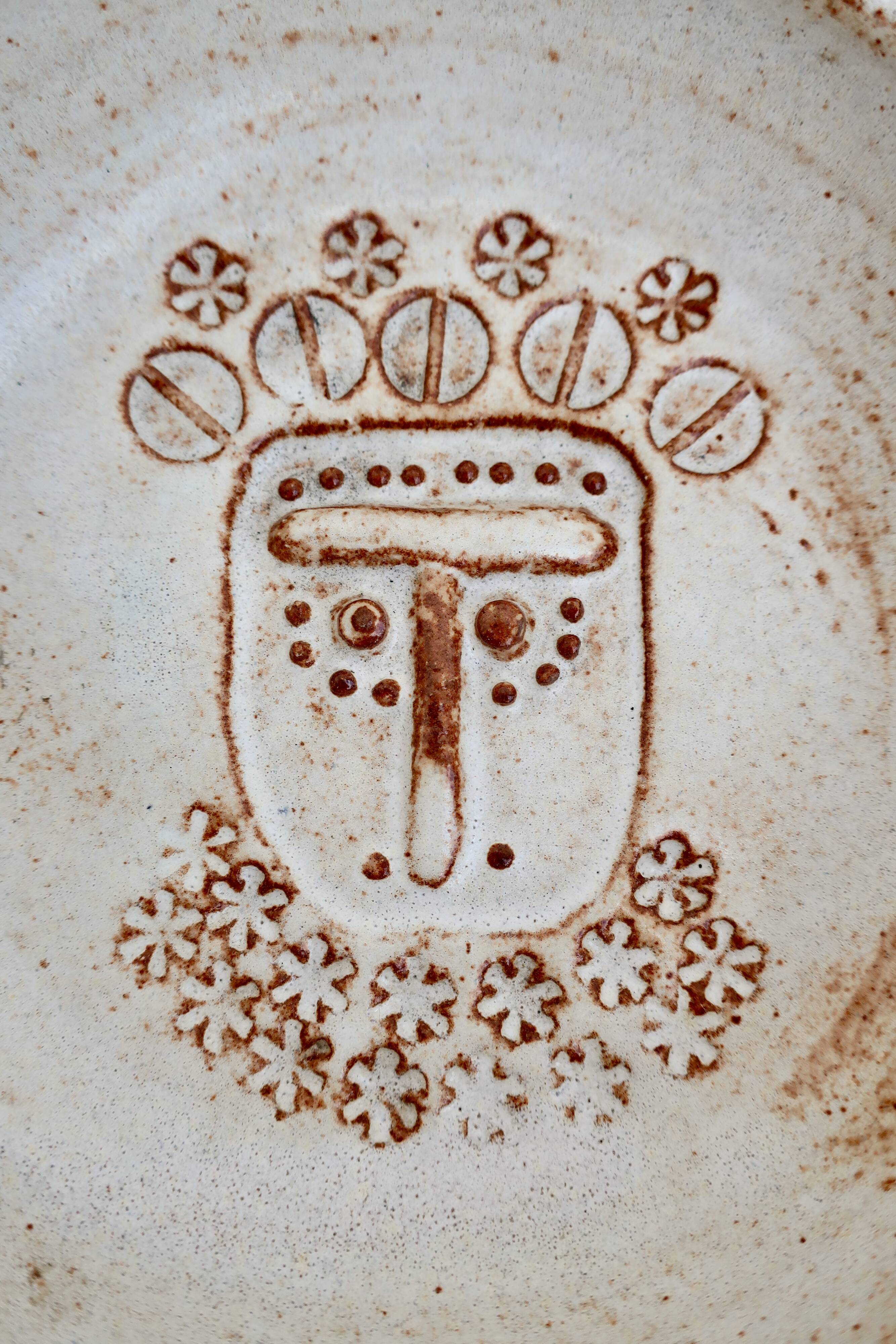 Vallauris empty pocket bowl, ceramic signed by Alain Rufas, around 1960/70.
