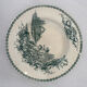 Assiette creuse terre de fer St Amand modèle trianon verte - faïence a