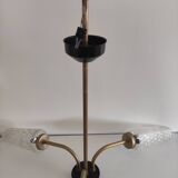 3-light glass globe chandelier, known as "tulip" glass.