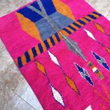 Authentique tapis berbère marocain Azilal neuf coloré 256x150cm