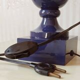 Lampe "violet blue" Philippe Capelle abat-jour d'origine, vers 1950