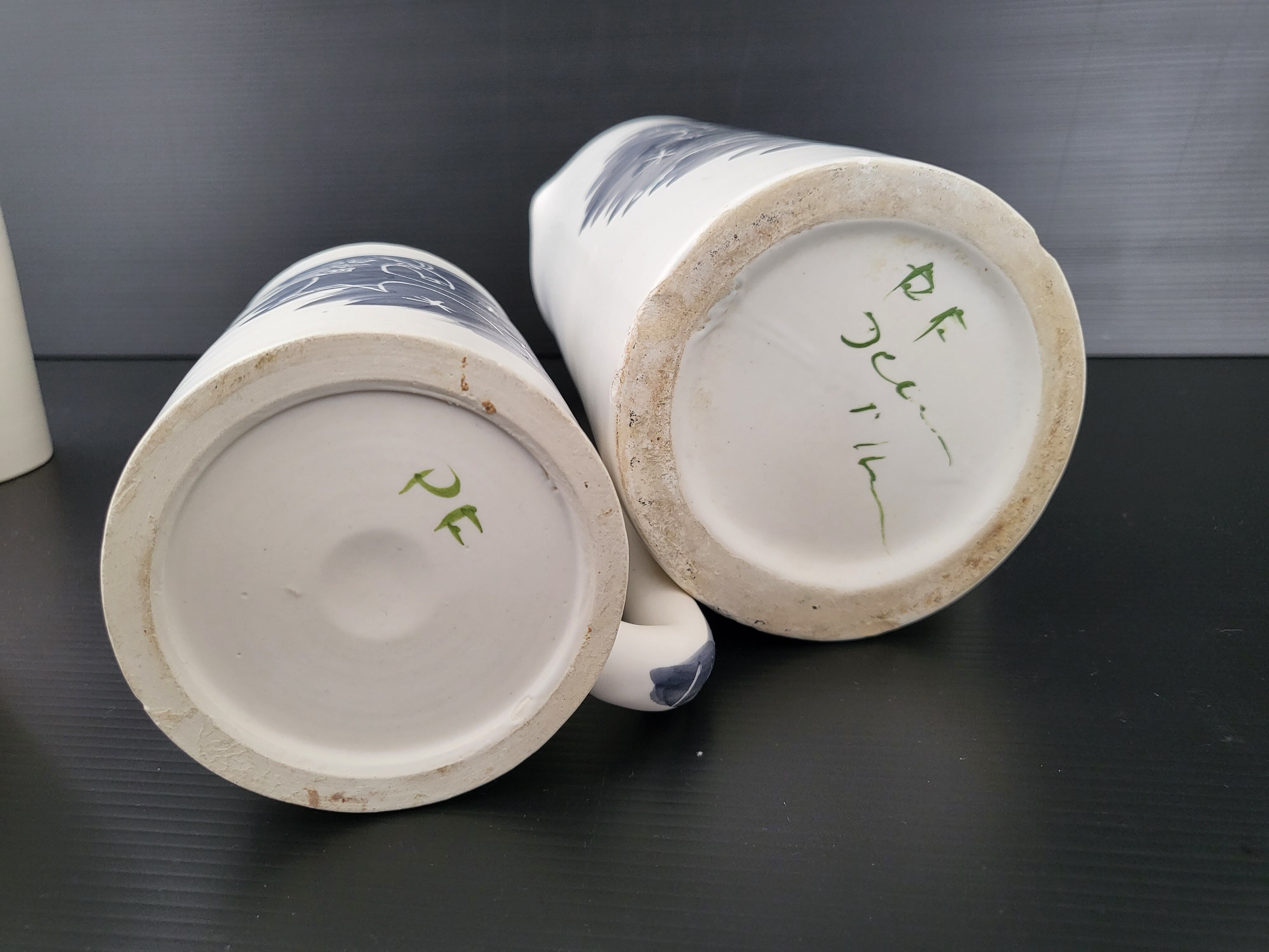 Pitcher and 6 vintage mugs 1950