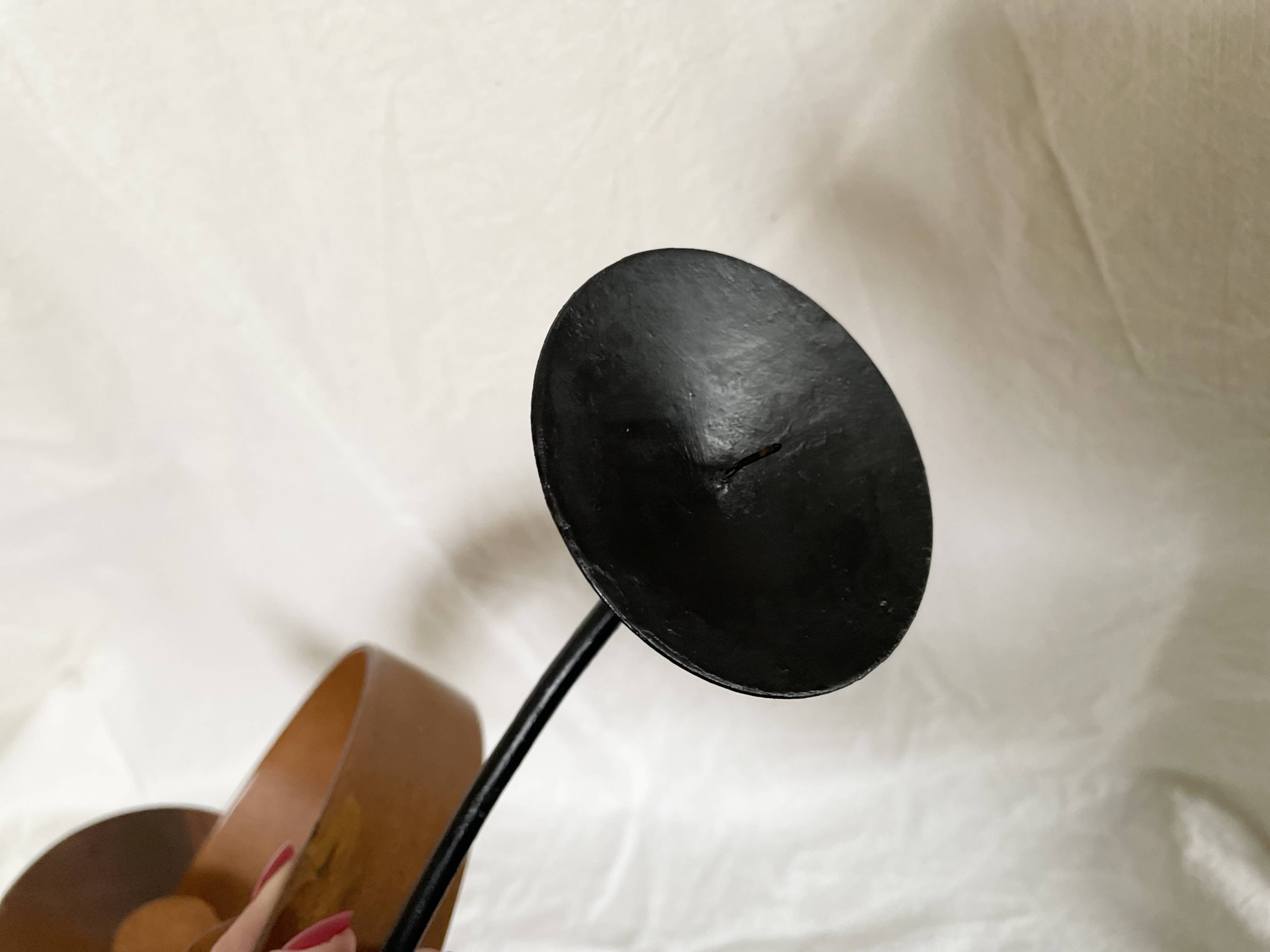 Danish teak candle holder