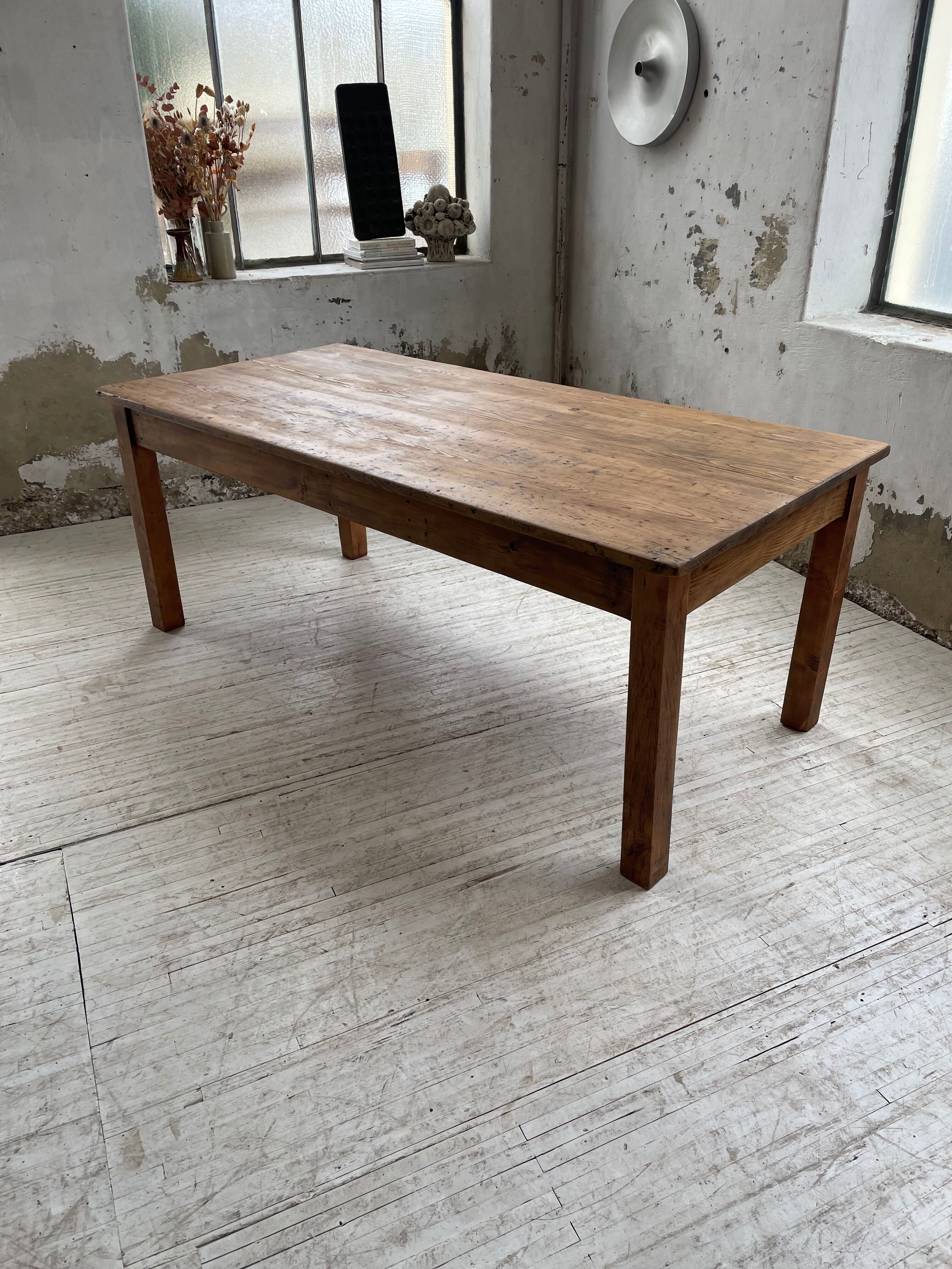 Farmhouse table in elm and pine 2m