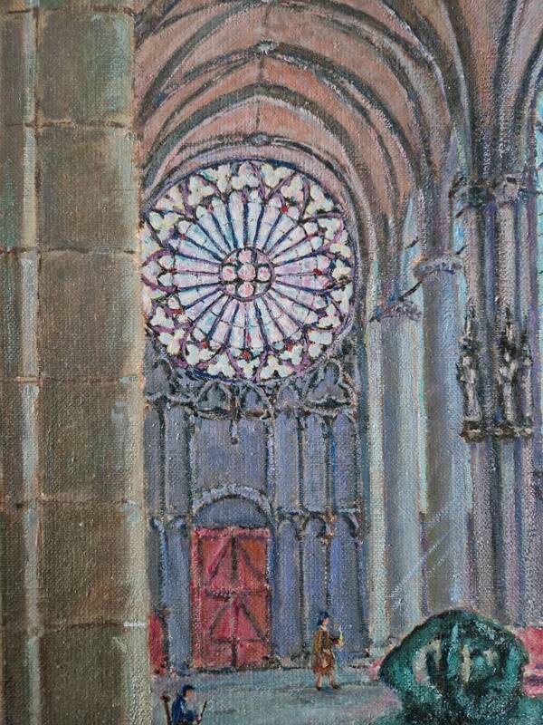 Christian Xapella (1927-2021) - Oil on canvas - Saint Nazaire Cathedral