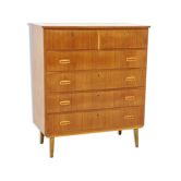 Chest of drawers "tallboy" in teak, Sweden, 1950