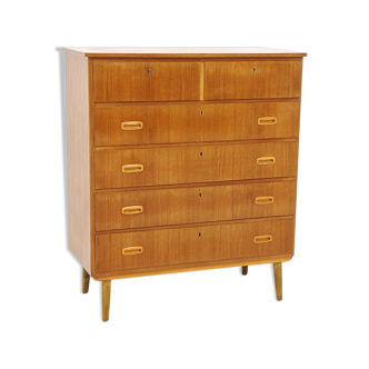 Chest of drawers "tallboy" in teak, Sweden, 1950