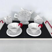 Ceramic Tea Set by Mas for Memphis Milano, 1980s, Set of 7