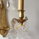 Pair of old style Louis XVI gilded bronze and Crystal