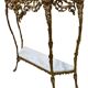 Console and mirror set in brass, Louis XV Rococo style.