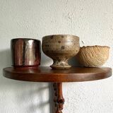 Wooden wall shelf, bamboo sculpture