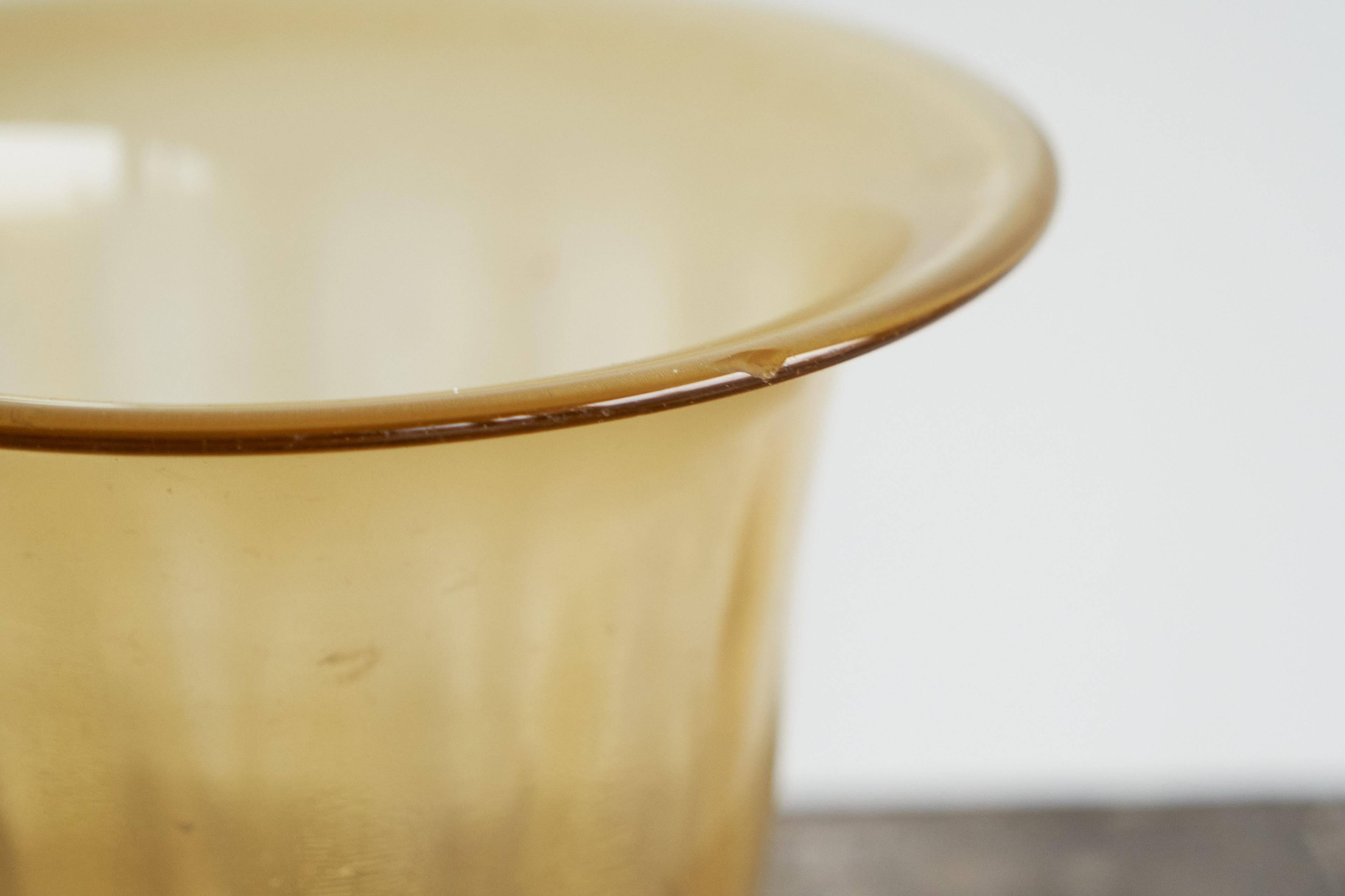 Cracked glass vase in gold by Andries Dirk Copier for Glasfabriek Leerdam