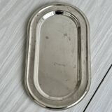 Petit plateau ovale vintage en métal léger brillant