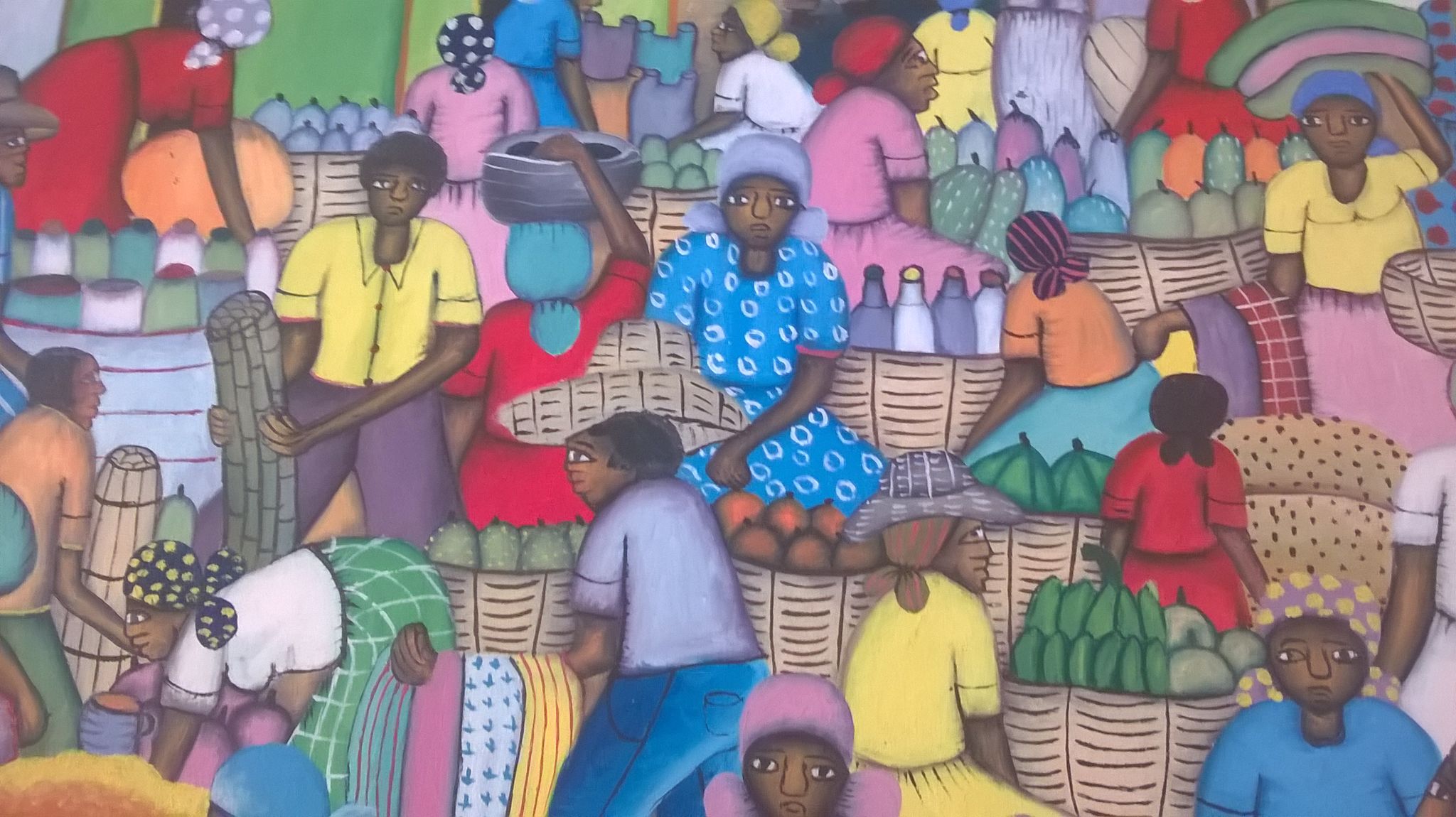 Painted canvas signed Maccène Laurent-Haïti 1998