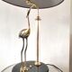 Lampe héron en laiton et tube verre design années 70