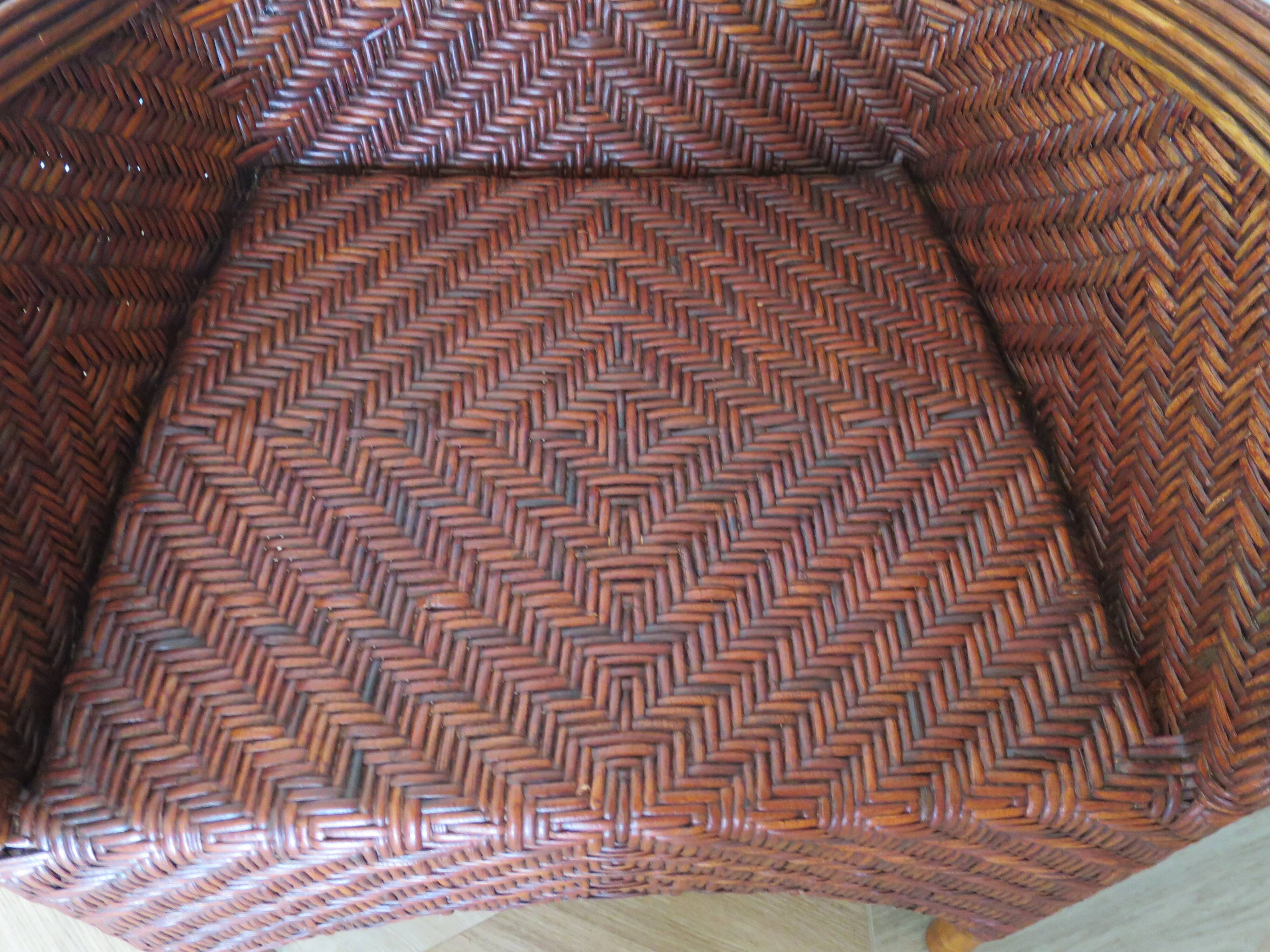 Woven rattan armchair, 1980s