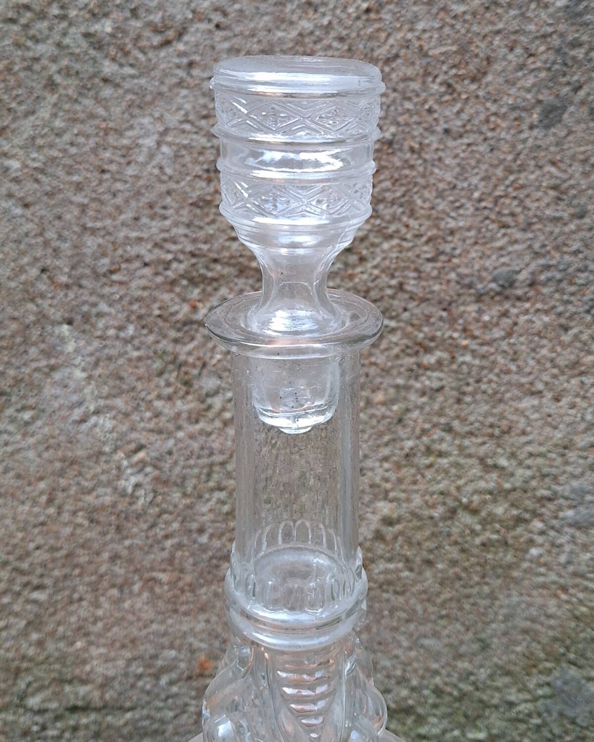 Large moulded glass carafe