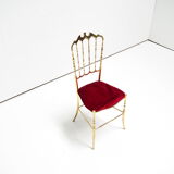Chaise latérale italienne en laiton Chiavari