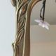 Brass table mirror, art nouveau, lady figurine/foliage, wheat ears