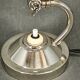 1930s Bauhaus Nickel and Opaline Glass Table Lamp, Czechoslovakia
