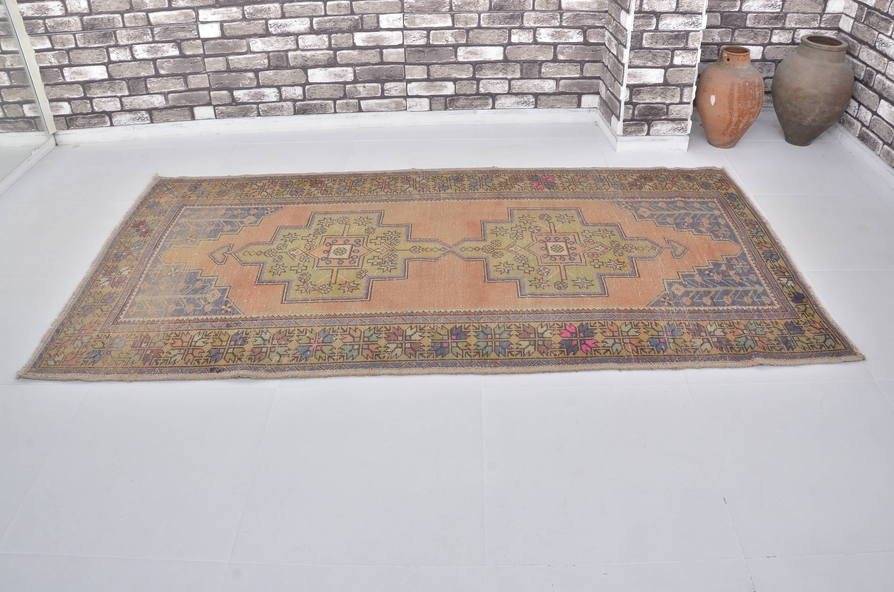 Orange & Brown Turkish Vintage Rug sku M22