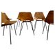 Set of six "Tonneau" chairs by Pierre Guariche, manufactured by Steiner in the 1950s.