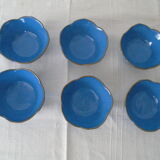6 blue sandstone ceramic ramekin cups