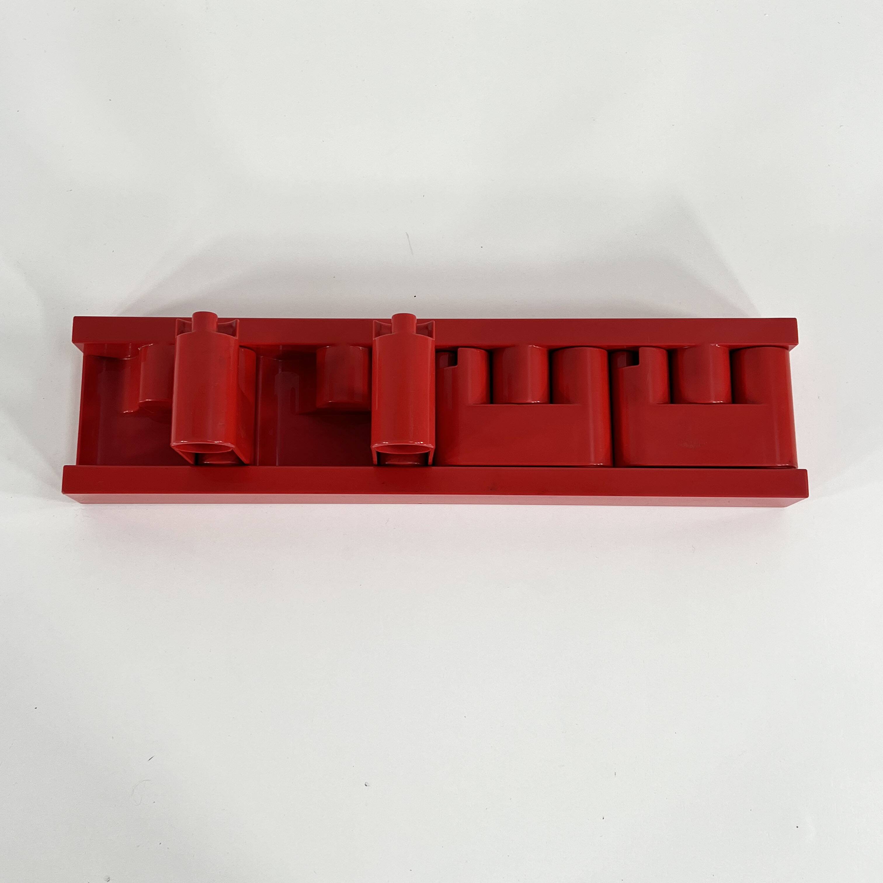 Red “Minivip” wall coat rack by Benanti & Brunori for Velca Legnano, 1970s