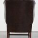 Dark Brown Cowhide  Leather Chesterfield Wingback Chair