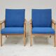 Pair of blue armchairs by Jiri Jiroutek for Interier Praha, 1960