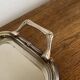 Silver-plated faux bamboo tray USA 1970 Hollywood Regency