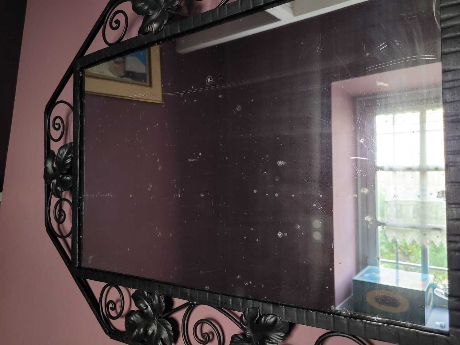 Miroir art déco fer forgé