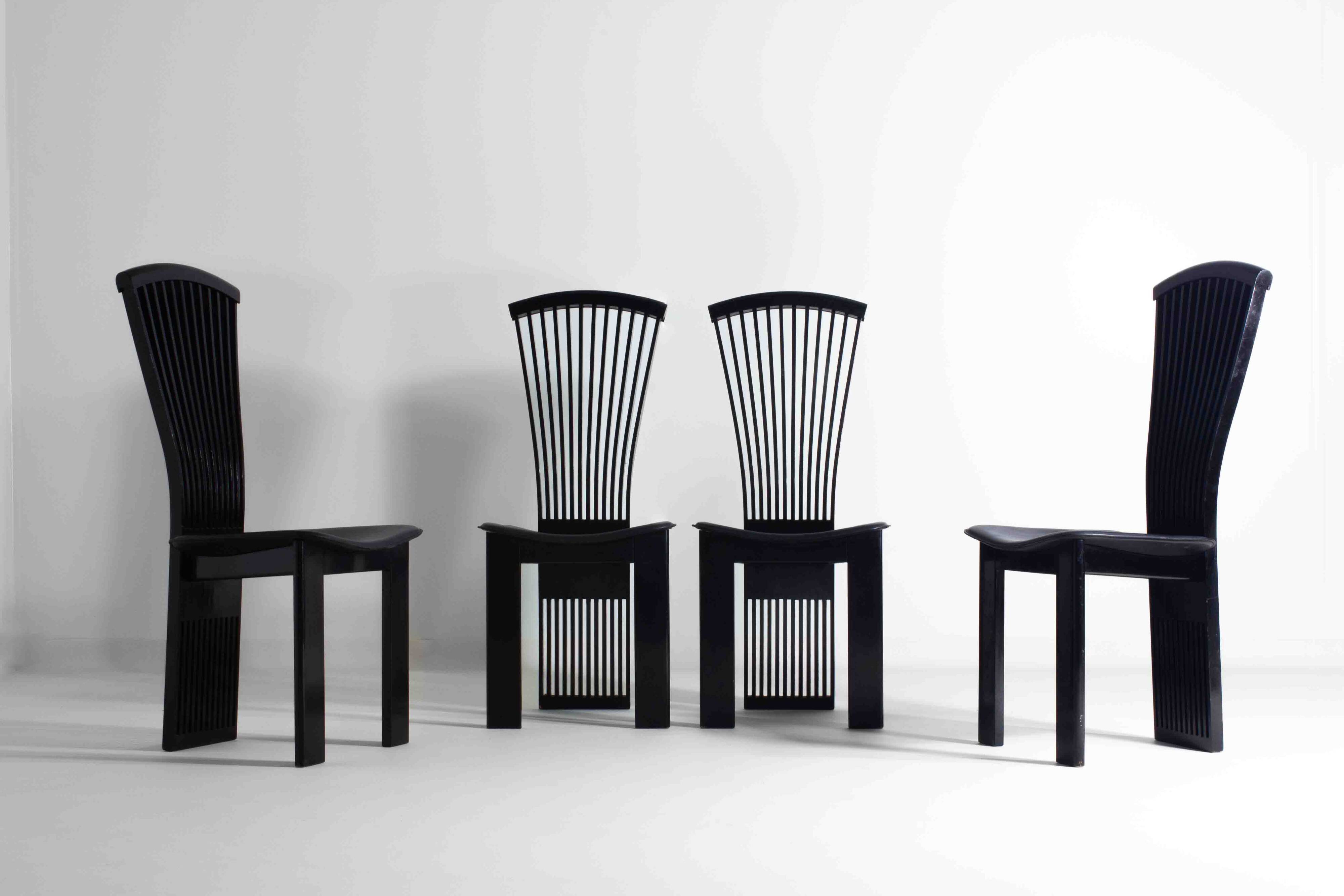 Elegant postmodern dining chairs by Pietro Costantini, Italy 1980s