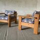 pair of pine armchairs, 1970