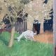 Landscape with goat, signed Lagrange.