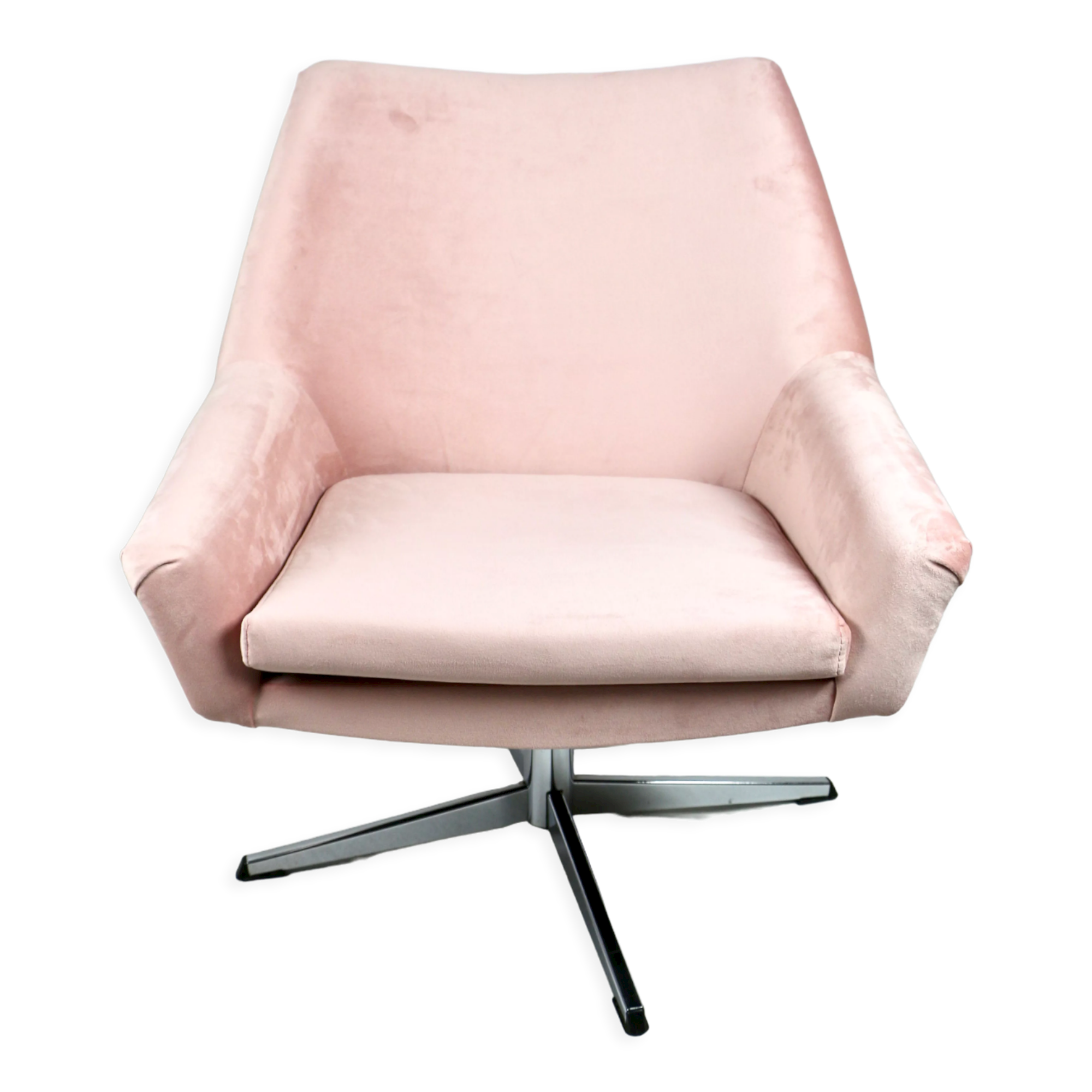 Pink swivel armchair, 1980s