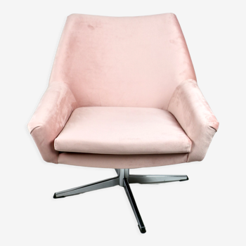 Pink swivel armchair, 1980s