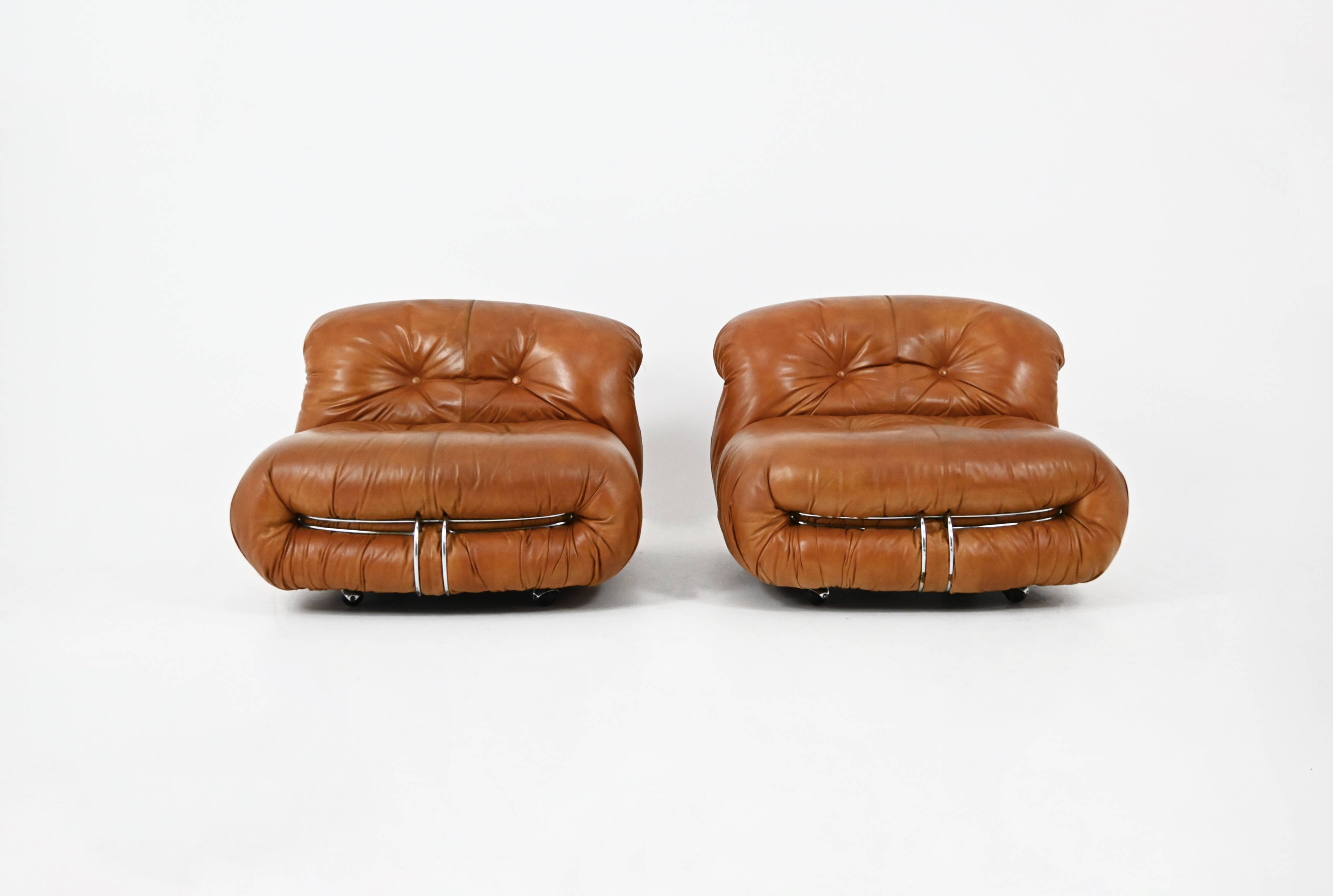 Set of 2 Soriana Armchairs by Afra & Tobia Scarpa for Cassina, years