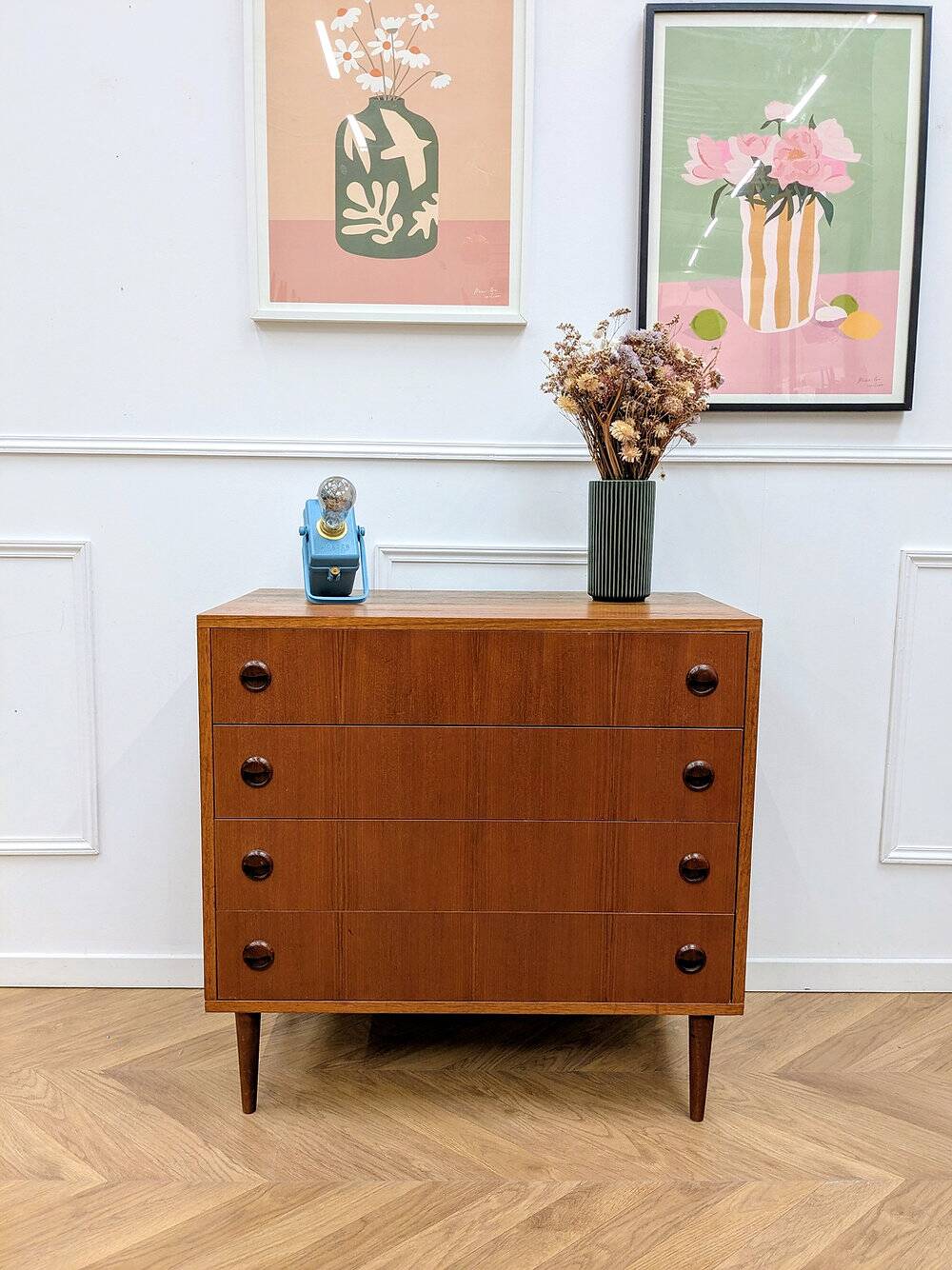 Vintage Scandinavian teak chest of drawers