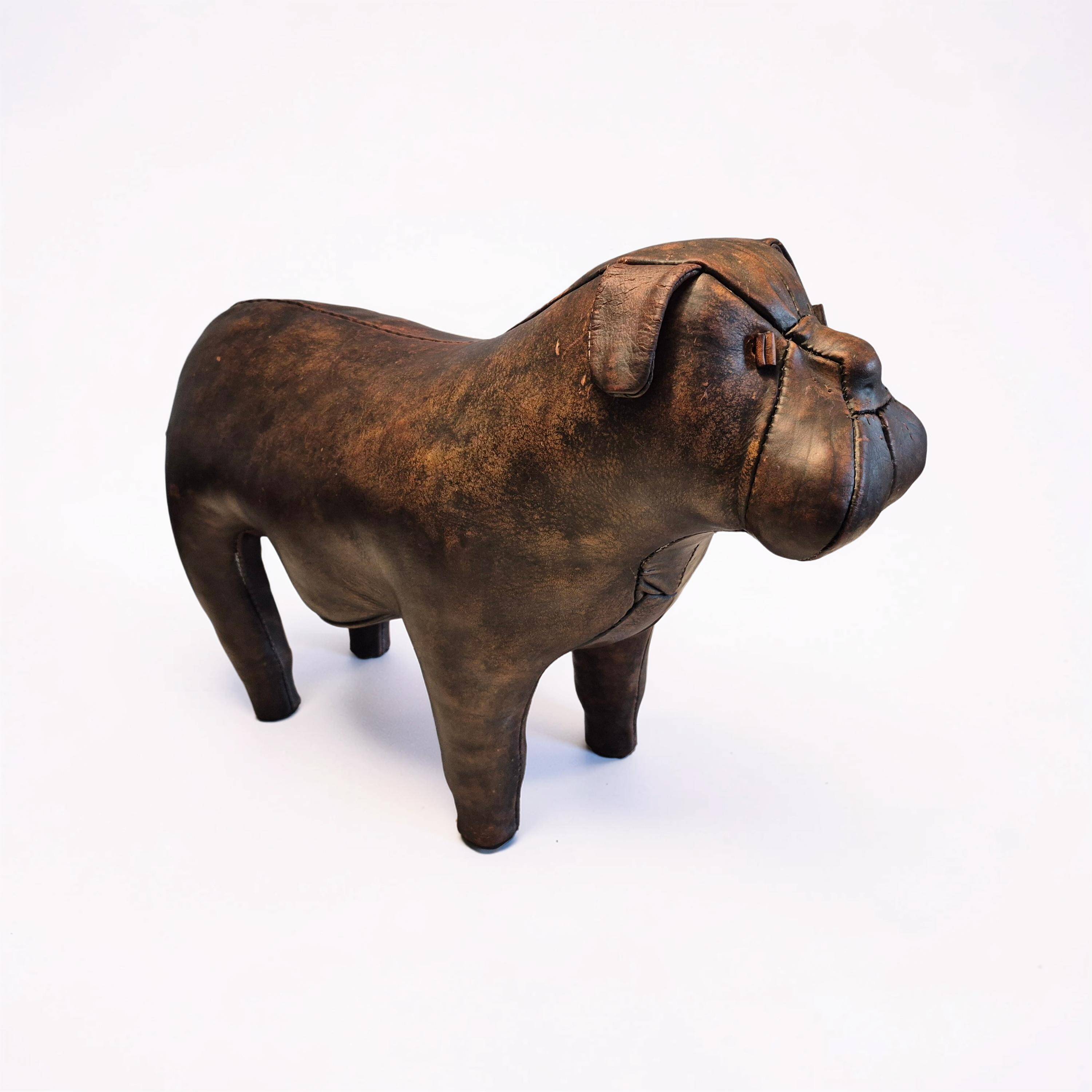 Leather Bulldog ottoman by Dimitri Omersa, England 1960s